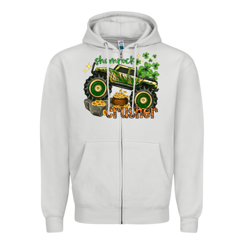 Shamrock Crusher Zipper Hoodie by NancyCooperArtShop | Teevron