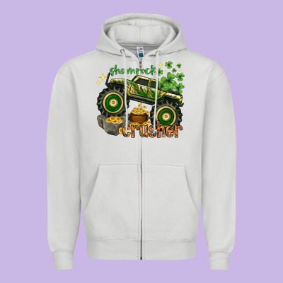 Shamrock Crusher Zipper Hoodie Designed By Nancycooperartshop