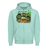 Seafoam shamrock crusher Zipper Hoodie - NancyCooperArtShop