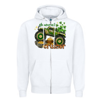 White shamrock crusher Zipper Hoodie - NancyCooperArtShop