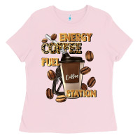 Bubblegum Pink energy coffee fuel station Ladies Tee - Artiststas