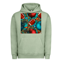 Pigment Oil Green american football helmet with leopard and gemstone Urban Hoodie - BundleAndBundleShop