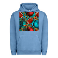 Pigment Pebble Blue american football helmet with leopard and gemstone Urban Hoodie - BundleAndBundleShop