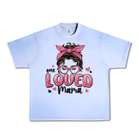 Grape Ice one loved mama messy bun Urban Heavy Tee - MaliasSmallBusiness