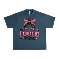 Midnight Navy one loved mama messy bun Urban Heavy Tee - MaliasSmallBusiness