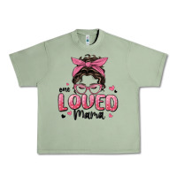Oil Green one loved mama messy bun Urban Heavy Tee - MaliasSmallBusiness