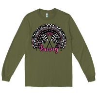 Army Green racing checkered rainbow Long Sleeve Tee - JahusDesignShop