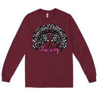 Burgundy racing checkered rainbow Long Sleeve Tee - JahusDesignShop