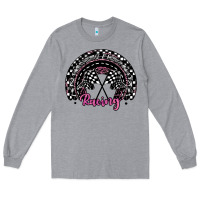 Heather Grey racing checkered rainbow Long Sleeve Tee - JahusDesignShop