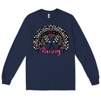 Navy racing checkered rainbow Long Sleeve Tee - JahusDesignShop
