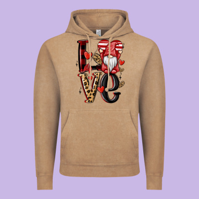 Love Gnome Vintage Hoodie Designed By Maliassmallbusiness