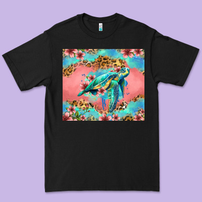 Floral Turtle Premium Tee Designed By Jasminsmagicworld