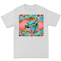 Dove Grey floral turtle Premium Tee - Jasminsmagicworld
