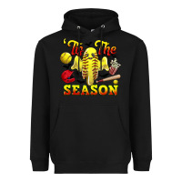 Black tis the season softball halloween Heavyweight Hoodie - CowGirlArtShop