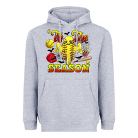 Heather Grey tis the season softball halloween Heavyweight Hoodie - CowGirlArtShop