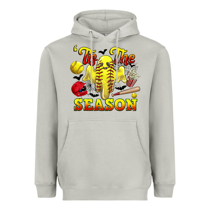 Tis The Season Softball Halloween Heavyweight Hoodie by CowGirlArtShop | Teevron