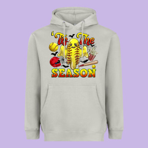 Tis The Season Softball Halloween Heavyweight Hoodie Designed By Cowgirlartshop