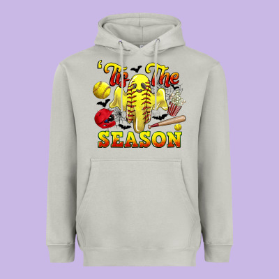 Tis The Season Softball Halloween Heavyweight Hoodie Designed By Cowgirlartshop