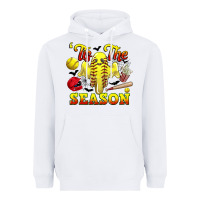 White tis the season softball halloween Heavyweight Hoodie - CowGirlArtShop
