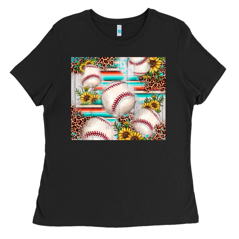 Baseball Leopard Sunflower Ladies Tee by JahusDesignShop | Teevron