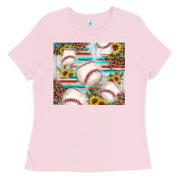 Bubblegum Pink baseball leopard sunflower Ladies Tee - JahusDesignShop