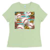 Matcha baseball leopard sunflower Ladies Tee - JahusDesignShop