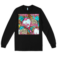Black hair boss and hand mirror with money and leopard seamless pattern bbs Long Sleeve Tee - BundleAndBundleShop