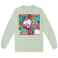 Matcha hair boss and hand mirror with money and leopard seamless pattern bbs Long Sleeve Tee - BundleAndBundleShop