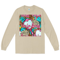 Mushroom hair boss and hand mirror with money and leopard seamless pattern bbs Long Sleeve Tee - BundleAndBundleShop