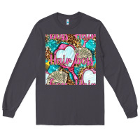 Smoke hair boss and hand mirror with money and leopard seamless pattern bbs Long Sleeve Tee - BundleAndBundleShop