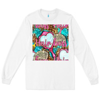 White hair boss and hand mirror with money and leopard seamless pattern bbs Long Sleeve Tee - BundleAndBundleShop