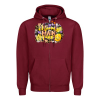 Burgundy Mama's main squeeze Zipper Hoodie - NancyCooperArtShop
