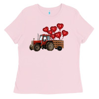 Bubblegum Pink farm tractor Ladies Tee - RanaPortraitStore
