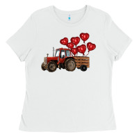 White farm tractor Ladies Tee - RanaPortraitStore