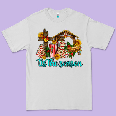 Tis The Seasin With Christmas Cake Abd Jesus Premium Tee Designed By Adodesignshop