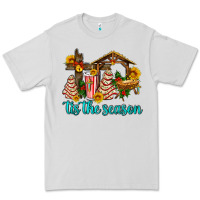 Dove Grey tis the seasin with christmas cake abd jesus Premium Tee - AdoDesignShop