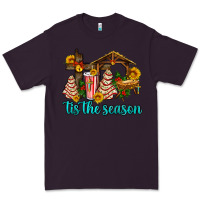 Plum tis the seasin with christmas cake abd jesus Premium Tee - AdoDesignShop