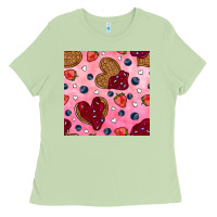 Matcha valentines day waffles seamless pattern Ladies Tee - BundleAndBundleShop