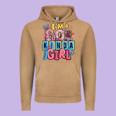 I'm A 80's Kinda Girl Vintage Hoodie Designed By Maliassmallbusiness