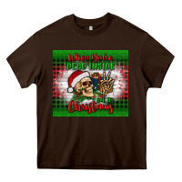 Chocolate Brown when you’re dead inside but it's christmas tumbler Heavy Core Tee - BundleAndBundleShop