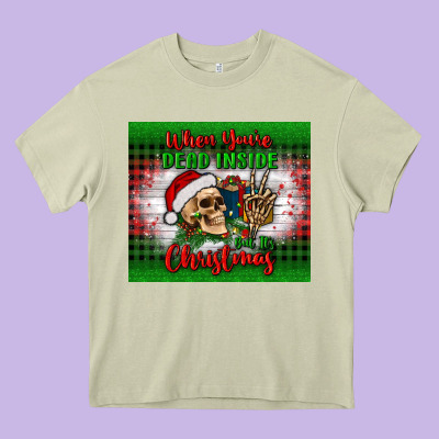 When You’re Dead Inside But It's Christmas Tumbler Heavy Core Tee Designed By Bundleandbundleshop