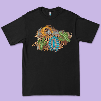 Horseshoe Leopard Gemstone Cactus Patch Premium Tee Designed By Adodesignshop