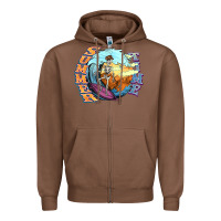 Chestnut summer time skeleton surfing Zipper Hoodie - NancyCooperArtShop