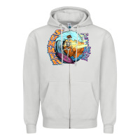Dove Grey summer time skeleton surfing Zipper Hoodie - NancyCooperArtShop