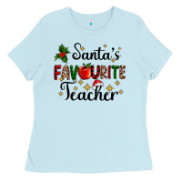 Santas Favourite Teacher Ladies Tee | Teevron