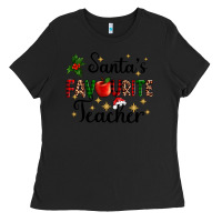 Black santas favourite teacher Ladies Tee - AdoDesignShop