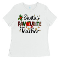 White santas favourite teacher Ladies Tee - AdoDesignShop
