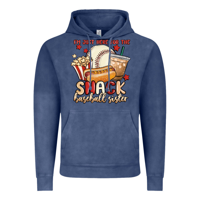 I'm Just Here For The Snack Baseball Sister Vintage Hoodie by MaliasSmallBusiness | Teevron