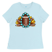 Baby Blue football gemstone sunflower Ladies Tee - JahusDesignShop