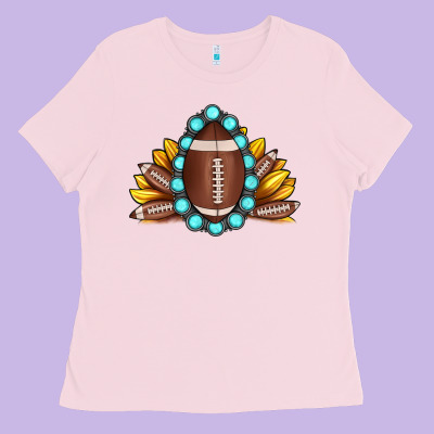 Football Gemstone Sunflower Ladies Tee Designed By Jahusdesignshop
